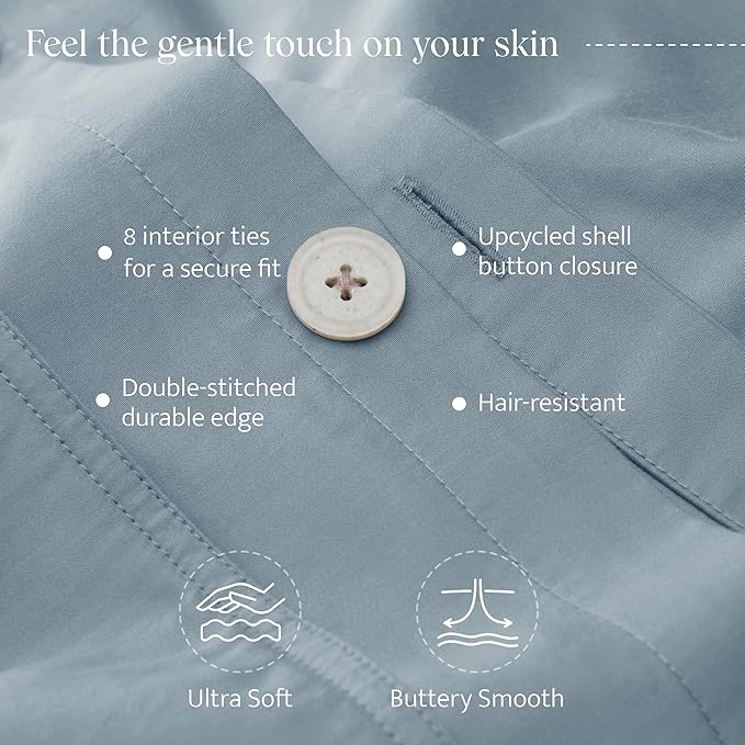 Double Stitch Cotton Tencel Duvet Cover - Image 3
