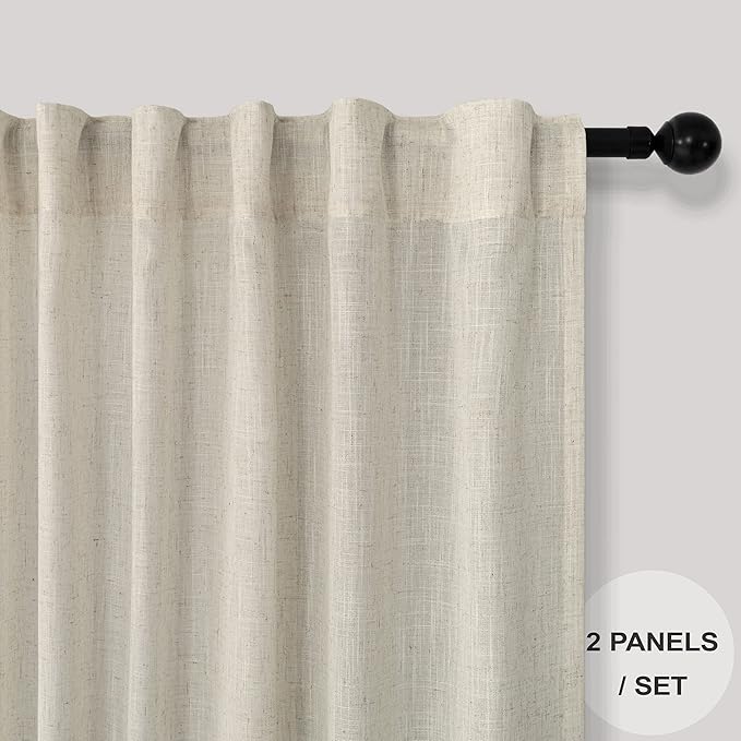 Pitalk Beige Curtains 86 Inches Long - Image 2