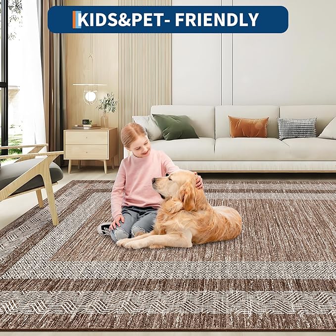 GarveeHome Washable Rug 5x7 Modern Bordered Rug - Image 6