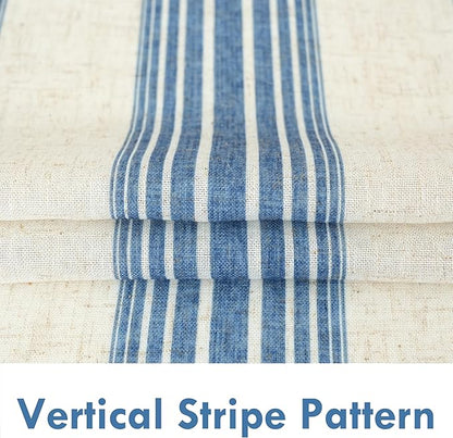 DriftAway Farmhouse Vertical Striped Linen Blend Textured Light Filtering Semi - Image 3