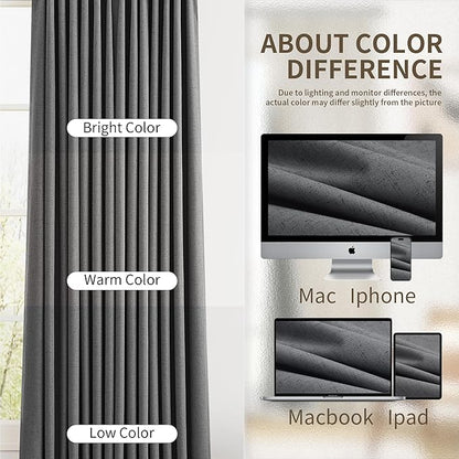 Pinch Pleated 100% Blackout Curtains 108 Inches Long - Image 6