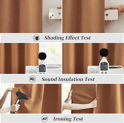 KEQIAOSUOCAI Blackout Linen Curtains 2 Panels Set 84 Inch Length 7 FT - Image 6