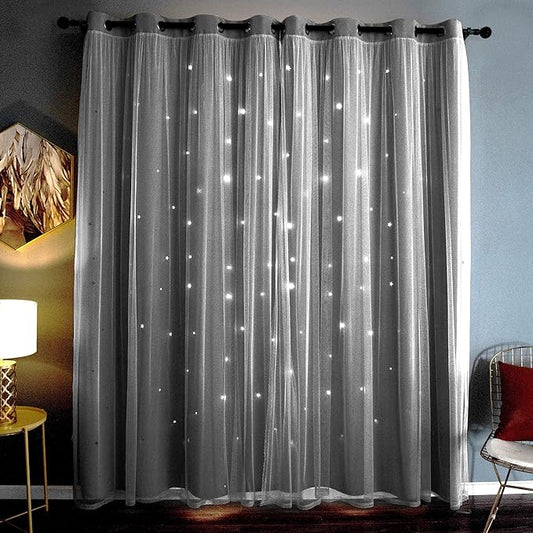 Kinryb Kids Blackout Curtains for Bedroom/Living Room/Classroom, Sheer Overlay by Kinryb