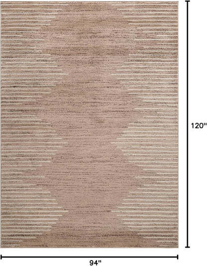 Rugshop Bohemian Stripe Stain Resistant High Traffic Living Room Kitchen - Image 2