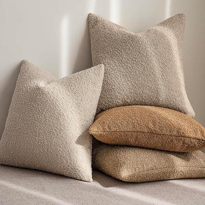 Foindtower Decorative Boucle Throw Pillow Covers Accent Solid Pillow Cases Cozy - Image 6
