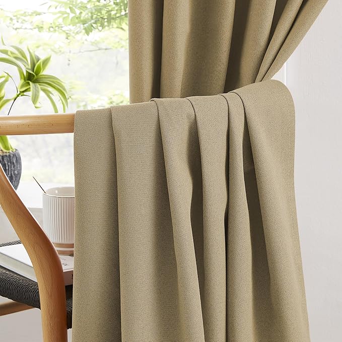 KEQIAOSUOCAI Short Burlap Linen Curtains Natural Back Tab Rod Pocket Narrow - Image 5