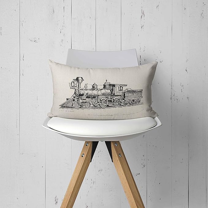 train pillow, train decor 12x20 Pillow Covers, train pillow cushion, Train - Image 2