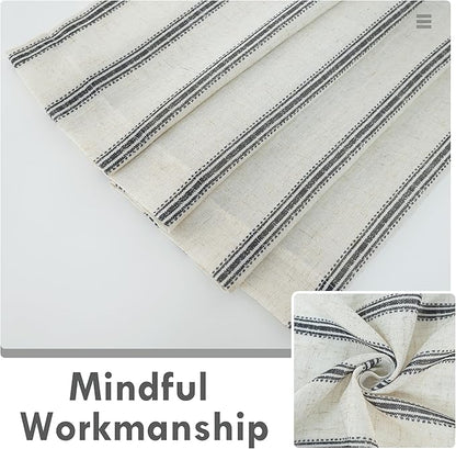 DriftAway Farmhouse Vertical Striped Linen Blend Textured Light Filtering Semi - Image 7
