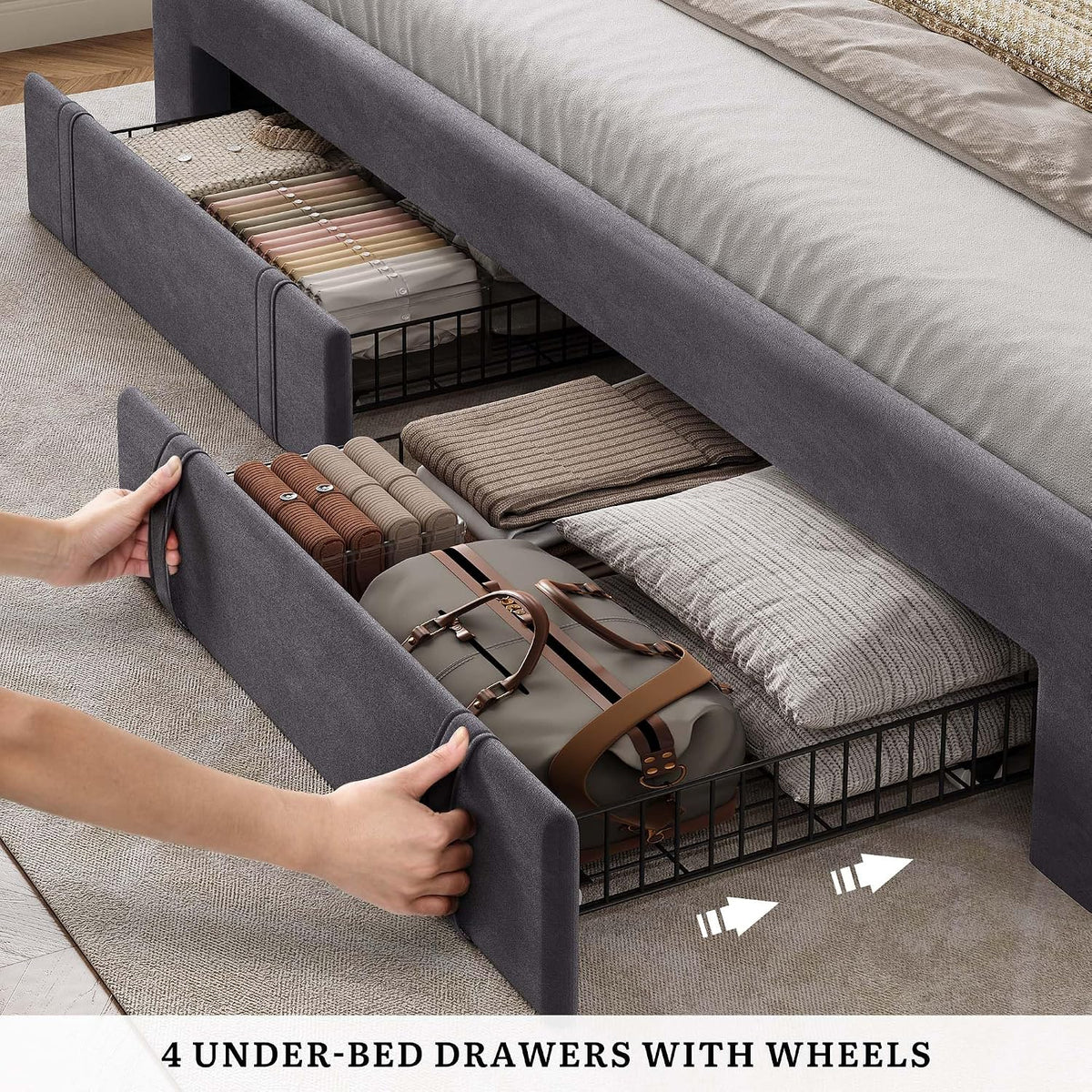 yitahome queen size bed frame with rgb led, package contents