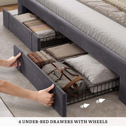 yitahome queen size bed frame with rgb led, package contents