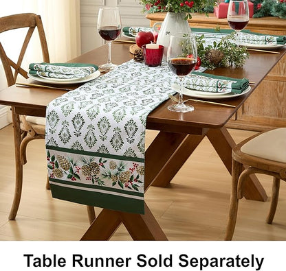 Newbridge Christmas Holly Pinecone Border 70 Inch Long Fabric Table Runner - Image 2