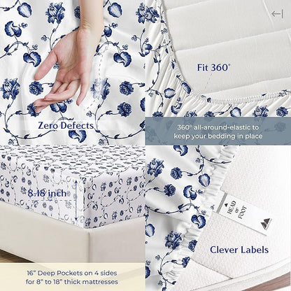 Mayfair Linen 100% Cotton Printed California King Cotton Sheets - Image 6