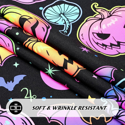 ASPMIZ Halloween Tablecloth Rectangle Table, Waterproof Blacklight Spooky Pumpkin Table Cloth, Washable Polyester UV Reactive Table Cloth Wrinkle-Free Table Cover for Halloween Decorations, 60" x 104"