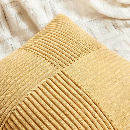 Fancy Homi 2 Packs Gold Yellow Lumbar Decorative Throw Pillow Covers 14x24 Inch - Image 3