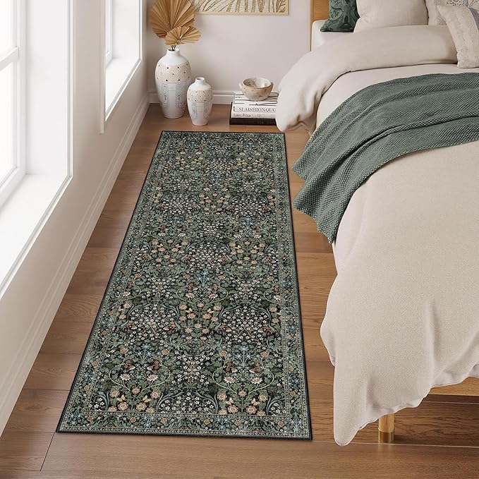 MUJOO Washable Runner Rug, Floral 2x6 Runners - Image 2
