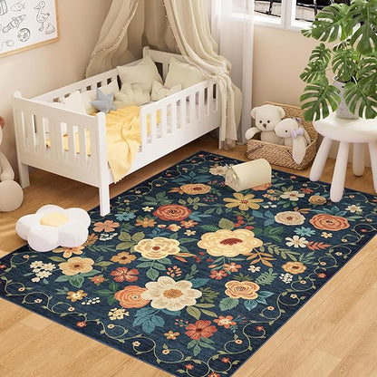 DUKINO 3x5 Area Rug, Floral Rugs by DUKINO