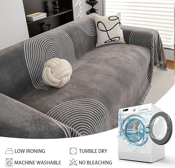 MEETSKY Couch Cover Sofa Cover Washable, Chenille Sofa Covers - Image 5
