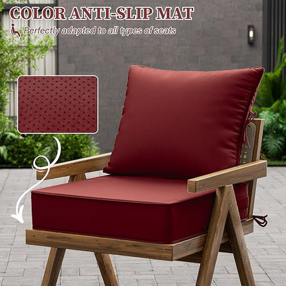 Outdoor Seat Cushion Set 24 L × 24 W × 5 H Inch Waterproof & Fade Resistant - Image 6