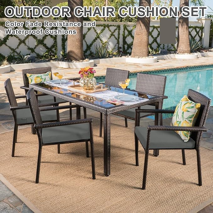 Favoyard Outdoor Chair Cushion Set of 4 Rainproof & Color Fade Resistant 19 x - Image 2