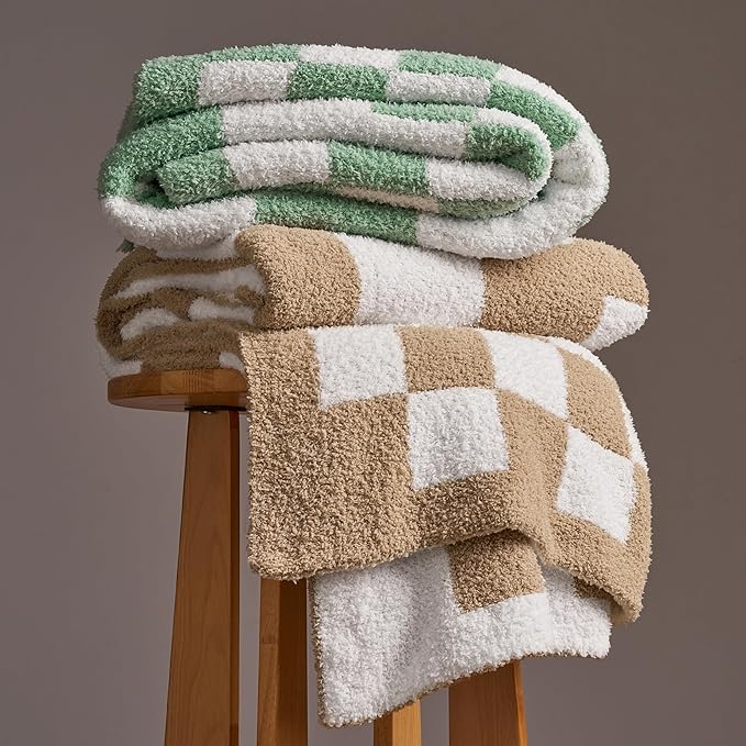 Joiedomi Throw Blanket for Couch Bed, Checkered Knitted Blankets Gifts for - Image 7