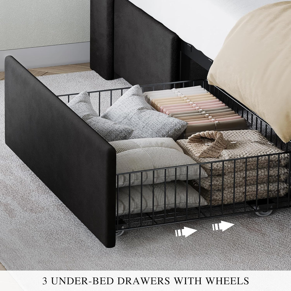 yitahome king size bed frame with 3 storage, package contents