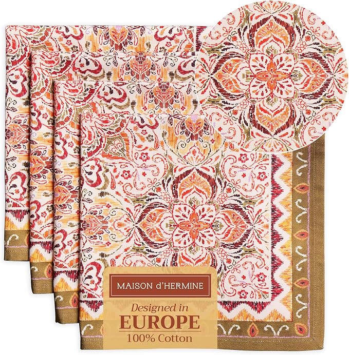 Maison d' Hermine Cloth Napkins Set of 4 100% Cotton by MaisondHermine