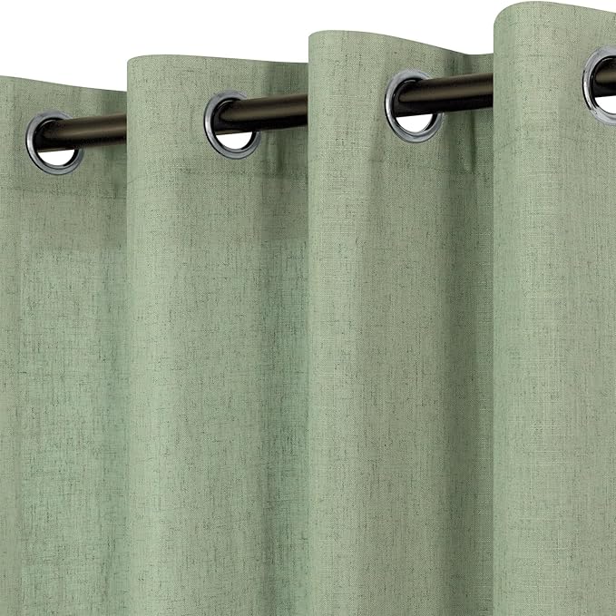 Light Sage Green 108 Inches Long Curtains by Pitalk