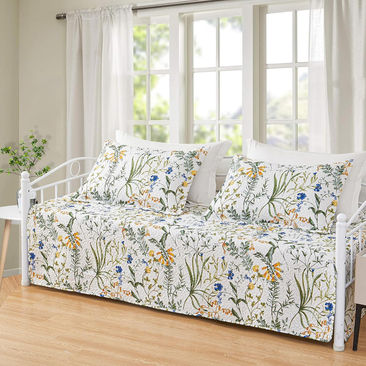hailea 3 piece daybed cover twin size floral shown in use