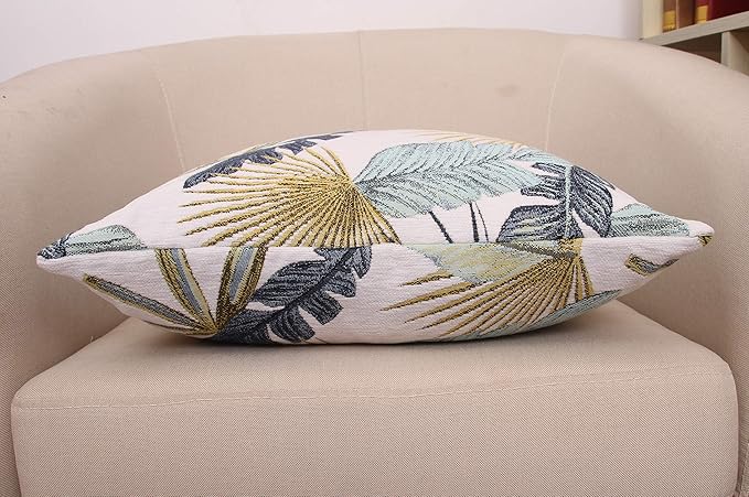Yeiotsy Pillow Case, Decorative Tropical Leaf Throw Pillow Cover Heavy Fabric - Image 3