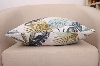 Yeiotsy Pillow Case, Decorative Tropical Leaf Throw Pillow Cover Heavy Fabric - Image 3