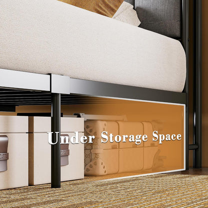 likimio full canopy bed frame, storage headboard with, package contents
