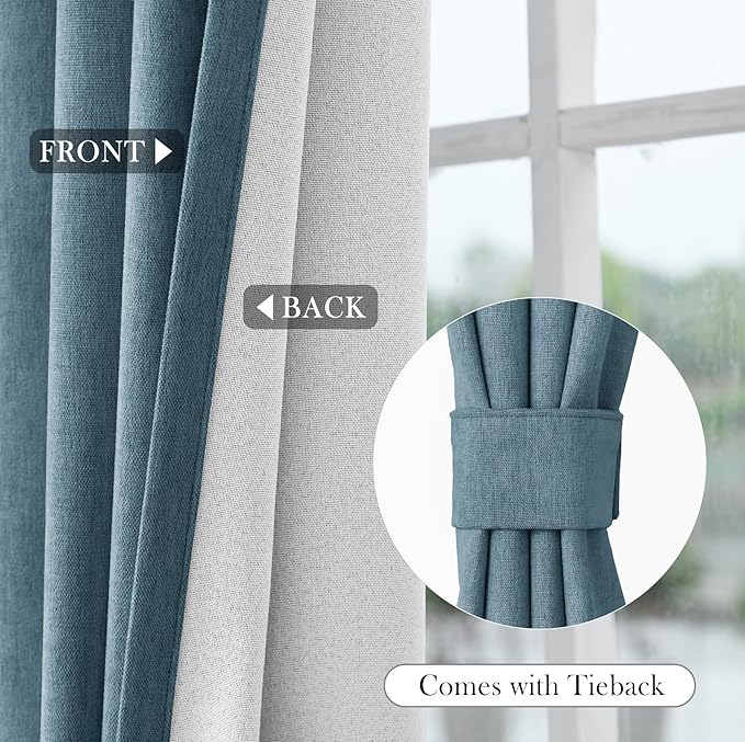 Macochico 100% Blackout Curtains Insulted Window Panels - Image 6