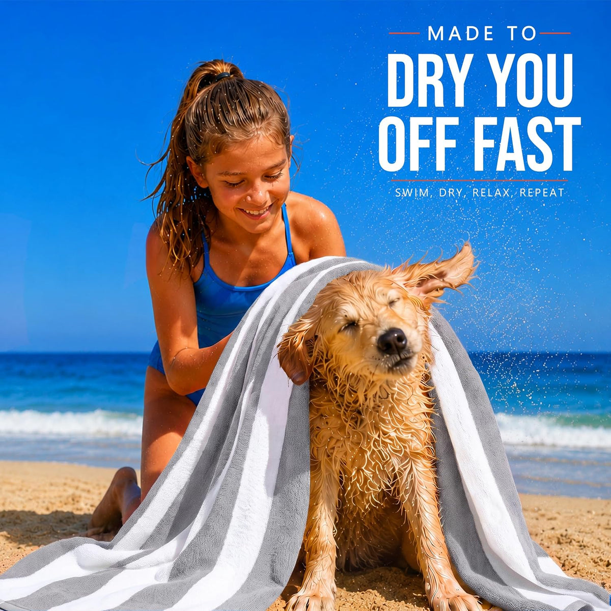 utopia towels beach towels, 4 pack, 30x60 in, close-up detail