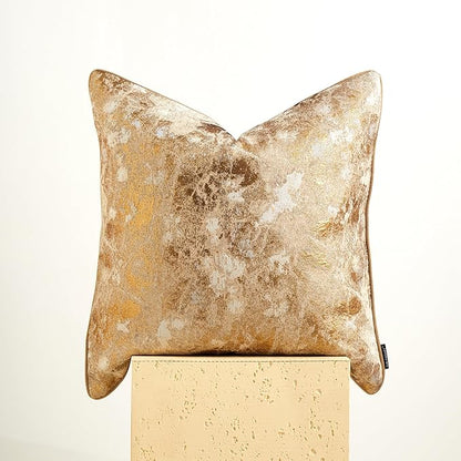 THE-TINOART Gold Jacquard Pillow Cover 22x22 - Image 2