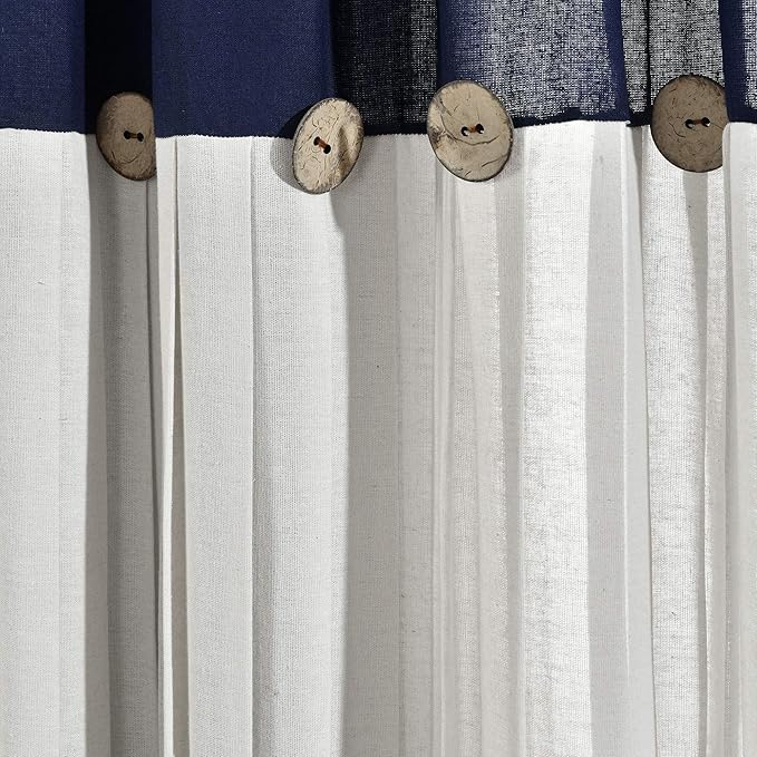 Lush Decor Linen Button Window Curtain Panel, Bedroom & Dining Room - Image 3