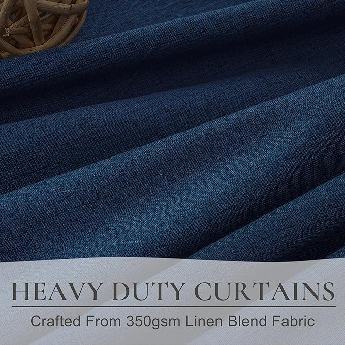 Navy Blue Blackout Curtains 108 Inch Length - Image 4