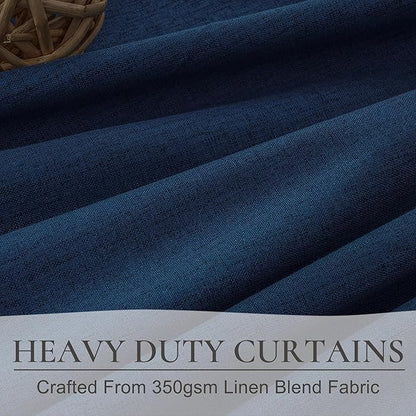 Navy Blue Blackout Curtains 102 Inch Length - Image 3