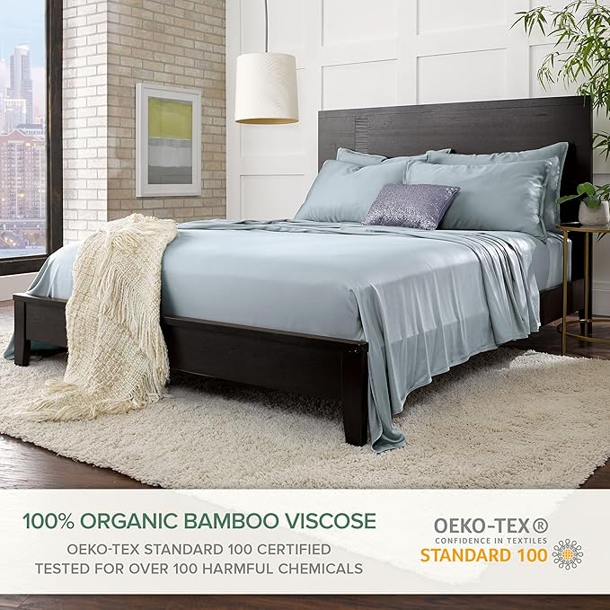 Pure Bamboo Split King Sheets, Genuine 100% Organic Viscose Derived from Bamboo - Image 2