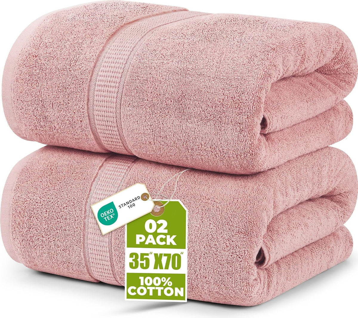 utopia towels jumbo bath sheets, 2 pack, 35x70 shown in use