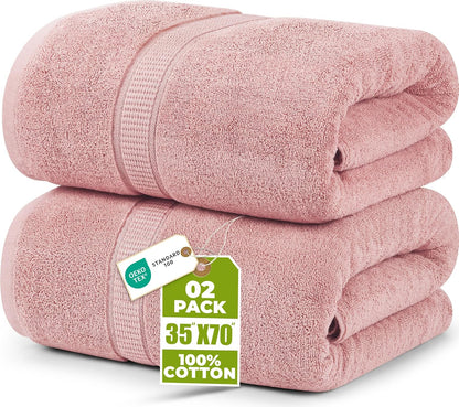 utopia towels jumbo bath sheets, 2 pack, 35x70 shown in use