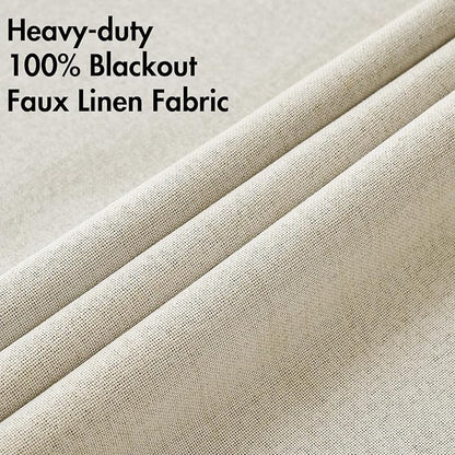 MIULEE 100% Blackout Linen Textured Curtains - Image 5