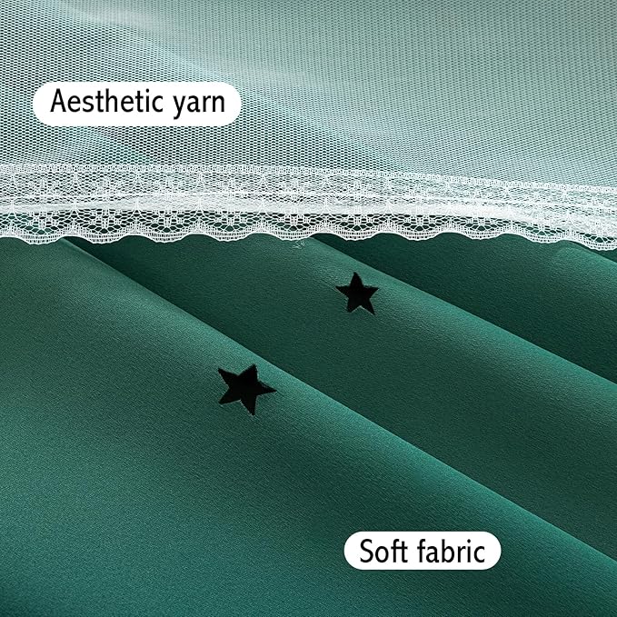 Anytime Romantic Kids Curtain, Hollow-Out Stars Window Curtain Double Layer - Image 8