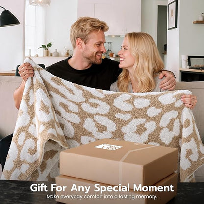 Joiedomi Throw Blanket for Couch Bed Sofa, Knitted Beige Blankets Gifts for - Image 5