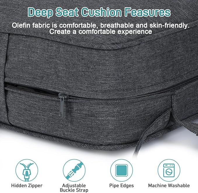 Aoodor Outdoor Chair Cushion, 22 x 24 Inch Water-Resistant, Fade-Resistant - Image 4