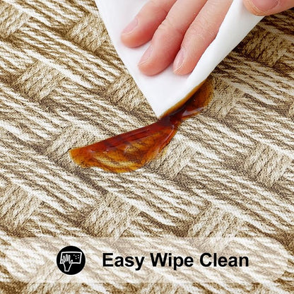 Smiry Rectangle Picnic Tablecloth, Wipeable Flannel Backed Table Covers - Image 4