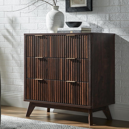 t4tream 32" fluted 3 drawer dresser for bedroom, main product view