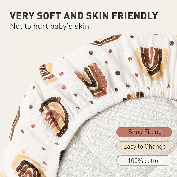 Muslin Bassinet Fitted Sheets, 2 Pack - Image 5