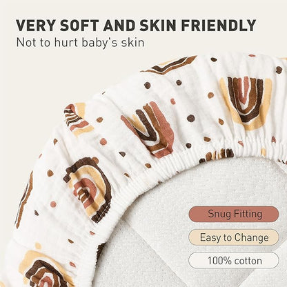 Muslin Bassinet Fitted Sheets, 2 Pack - Image 5