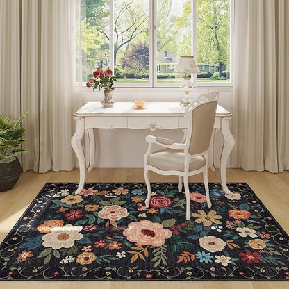 DUKINO 3x5 Area Rug, Floral Rugs - Image 4