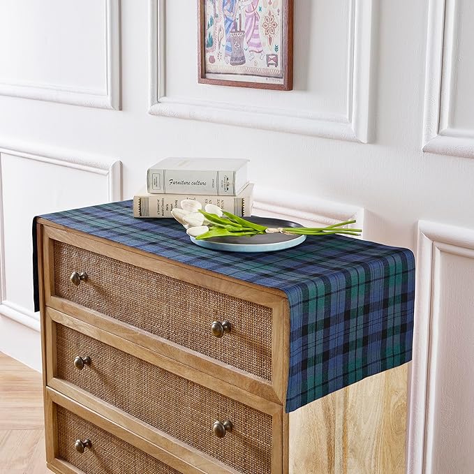 Solino Home Linen Plaid Table Runner 60 Inches - Image 3